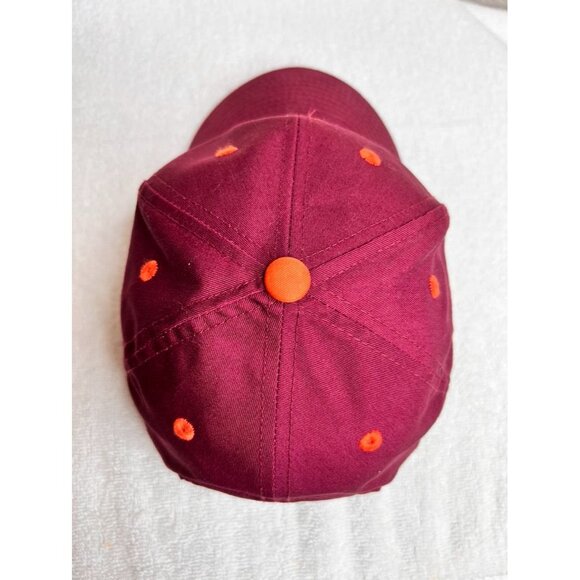Virginia Tech Hokies Maroon & Orange Snapback Hat Embroidered Mascot NCAA - Picture 6 of 10